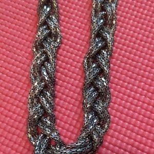 New "Express" Gorgeous Dark Gray Silver Adjustable Chain Necklace.